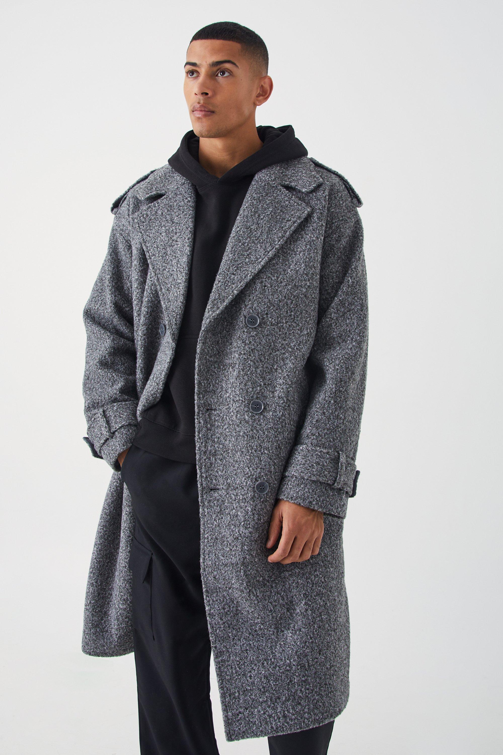 Light grey 2024 wool coat men